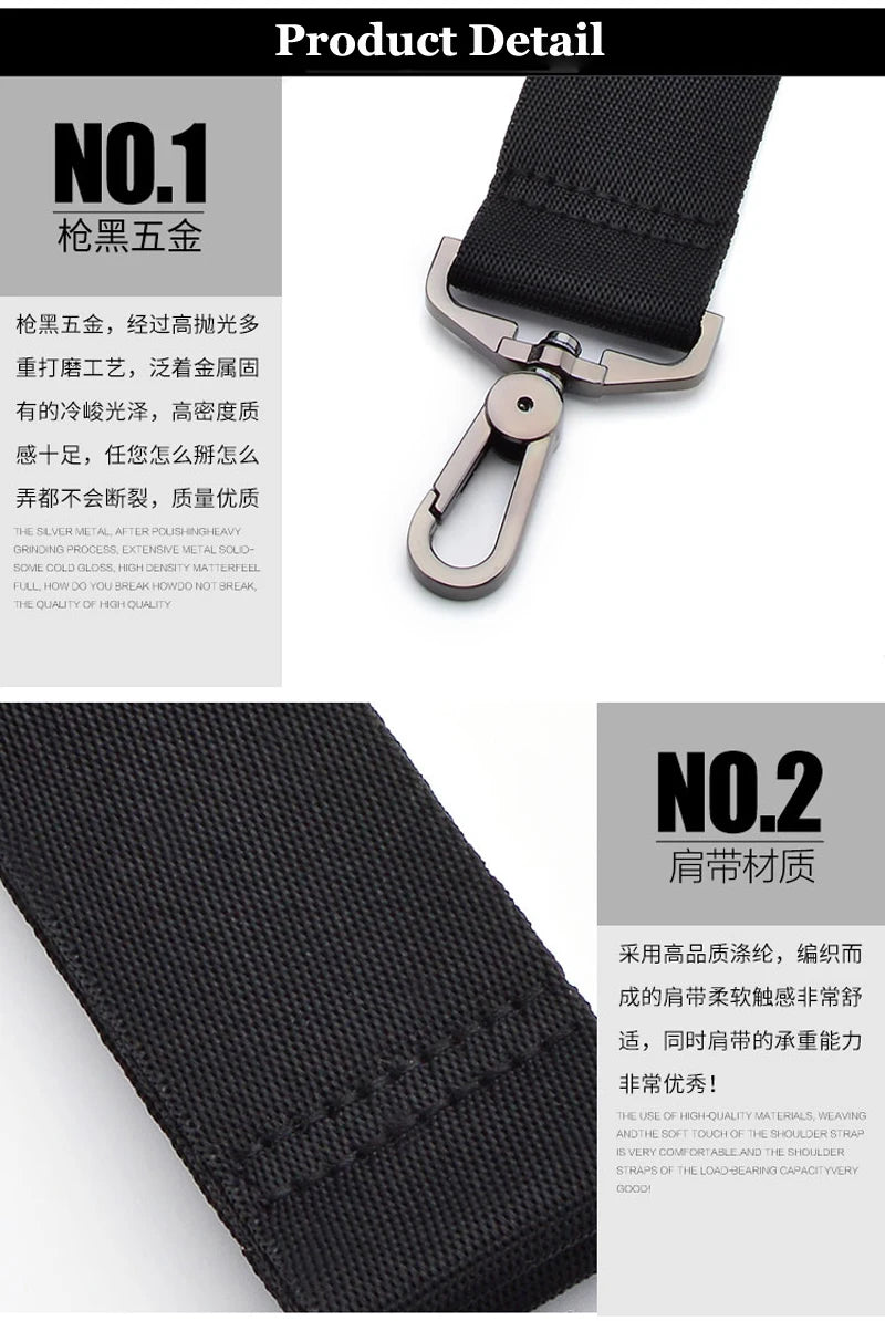 3.8cm Wide Computer Bag Strap Nylon for Men's Handbag Briefcase Crossbody Bag Shoulder Belts Adjustable Long Bands Backpack