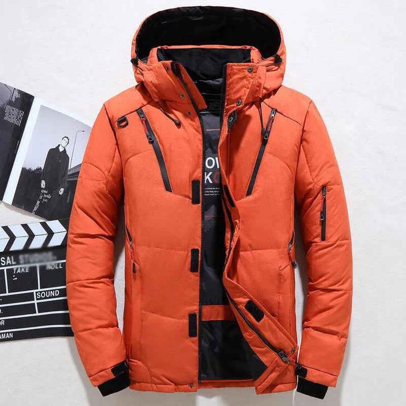 New Winter Jacket Men Casual White Duck Down Warm Hooded Coats Mens Outwear Windbreaker Thicken Parkas 4XL abrigo hombre casaco