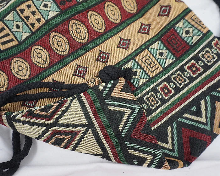 2024 Women Fabric Backpack Female Gypsy Bohemian Boho Chic Aztec Ibiza Tribal Ethnic Cottage Soft Brown Drawstring Rucksack Bags