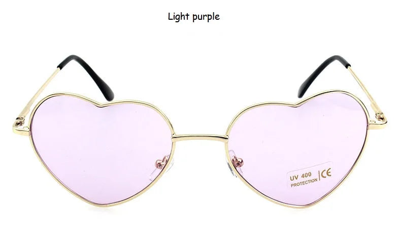 Ladies Heart Shaped Sunglasses metal Women Brand Designer Fashion Rimless LOVE Clear Ocean Lenses Sun Glasses Oculos UV400