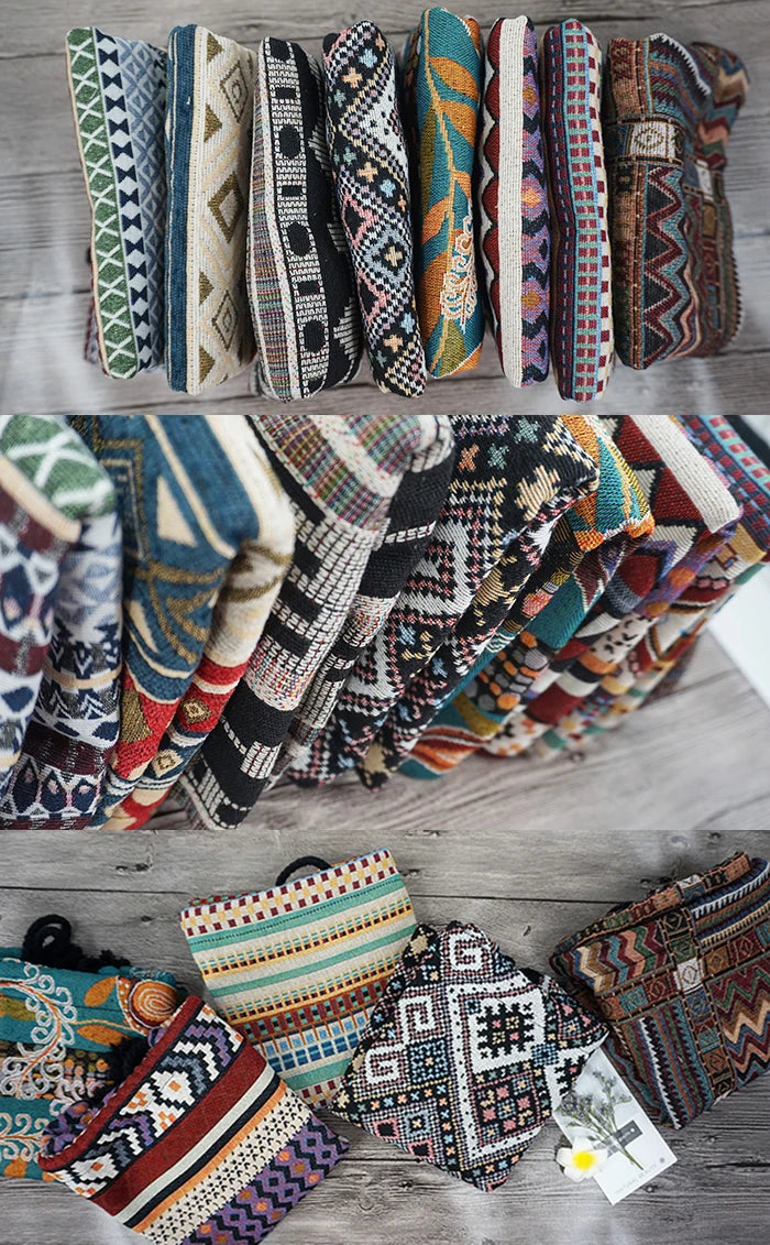 2024 Women Fabric Backpack Female Gypsy Bohemian Boho Chic Aztec Ibiza Tribal Ethnic Cottage Soft Brown Drawstring Rucksack Bags