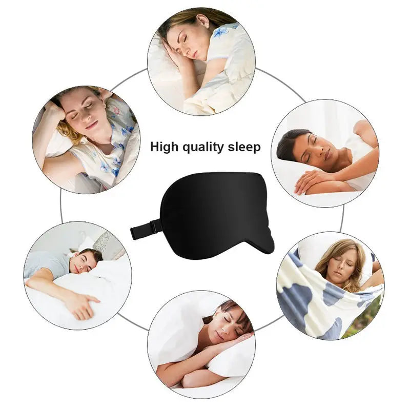 100% Pure Silk Sleep Eye Mask Both Sides Fashion Silk Eye Cover Shade Soft Blindfold Travel Relax Aid Multicolor