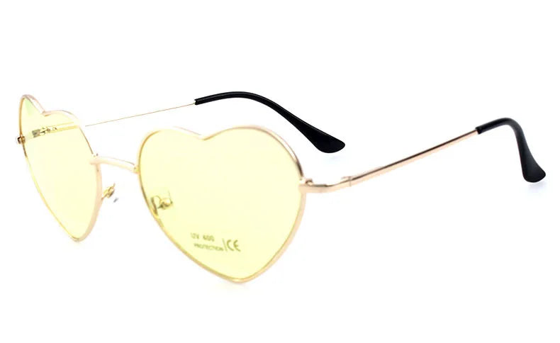 Ladies Heart Shaped Sunglasses metal Women Brand Designer Fashion Rimless LOVE Clear Ocean Lenses Sun Glasses Oculos UV400