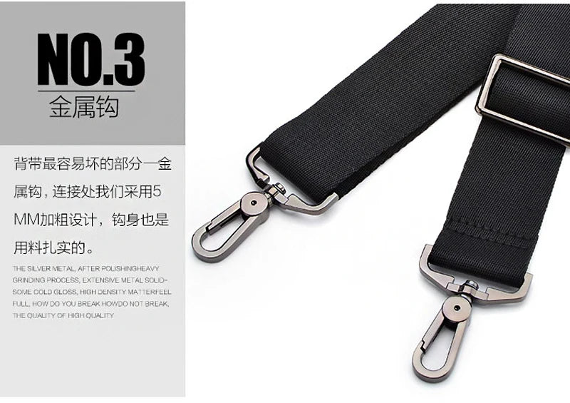 3.8cm Wide Computer Bag Strap Nylon for Men's Handbag Briefcase Crossbody Bag Shoulder Belts Adjustable Long Bands Backpack