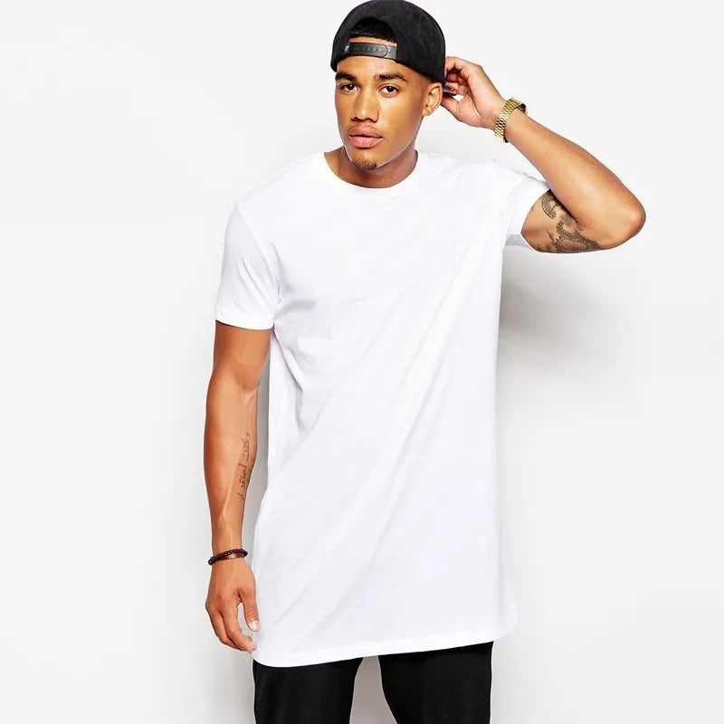 2024 MRMT White Casual Long Size Mens T-Shirts Hip Hop Tops Extra Long Tee Shirts For Male Longline Man T-Shirt Men T shirt