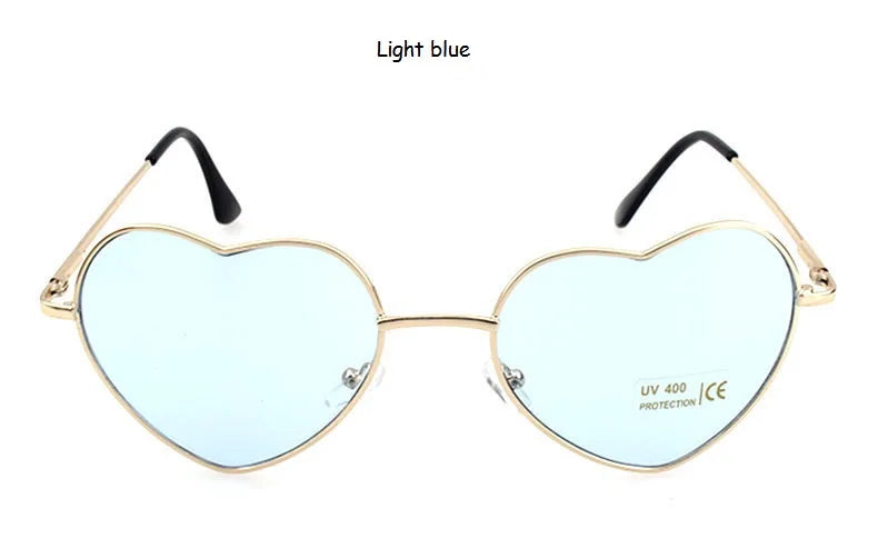 Ladies Heart Shaped Sunglasses metal Women Brand Designer Fashion Rimless LOVE Clear Ocean Lenses Sun Glasses Oculos UV400