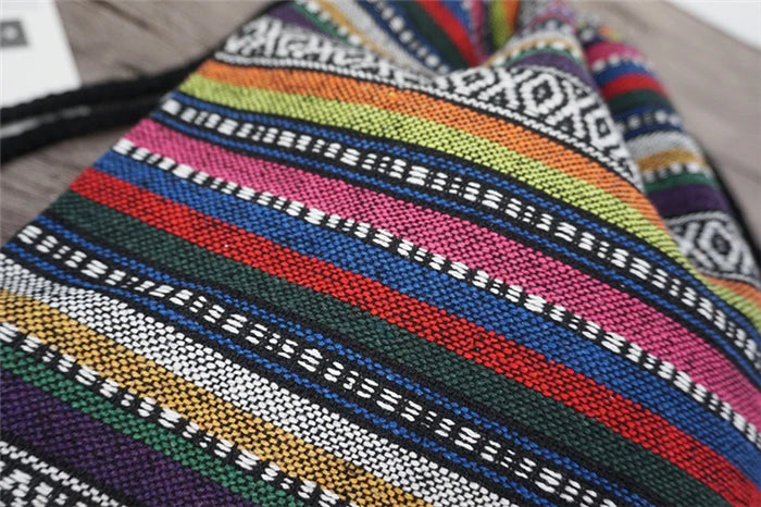 2024 Women Fabric Backpack Female Gypsy Bohemian Boho Chic Aztec Ibiza Tribal Ethnic Cottage Soft Brown Drawstring Rucksack Bags