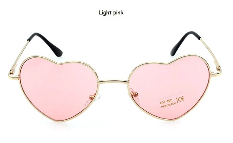 Ladies Heart Shaped Sunglasses metal Women Brand Designer Fashion Rimless LOVE Clear Ocean Lenses Sun Glasses Oculos UV400