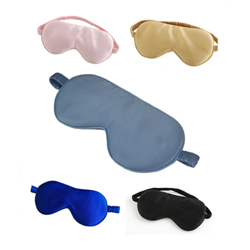 100% Pure Silk Sleep Eye Mask Both Sides Fashion Silk Eye Cover Shade Soft Blindfold Travel Relax Aid Multicolor