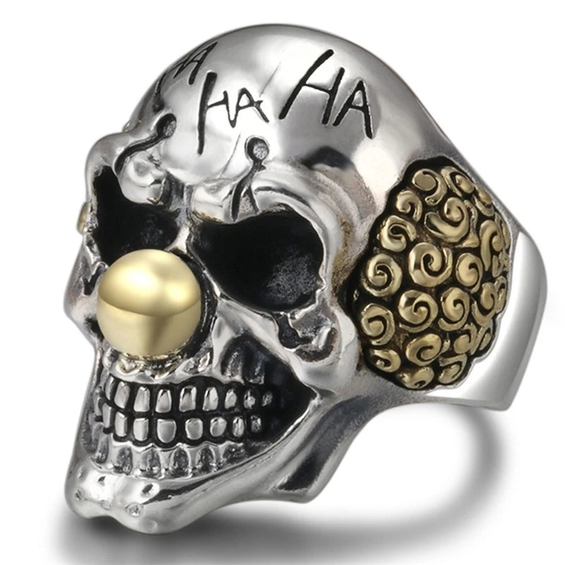 Classic Men Rings Alloy Punk Clown Skull Rings For Men Biker Vintage Jewelry Halloween Gift Accessories